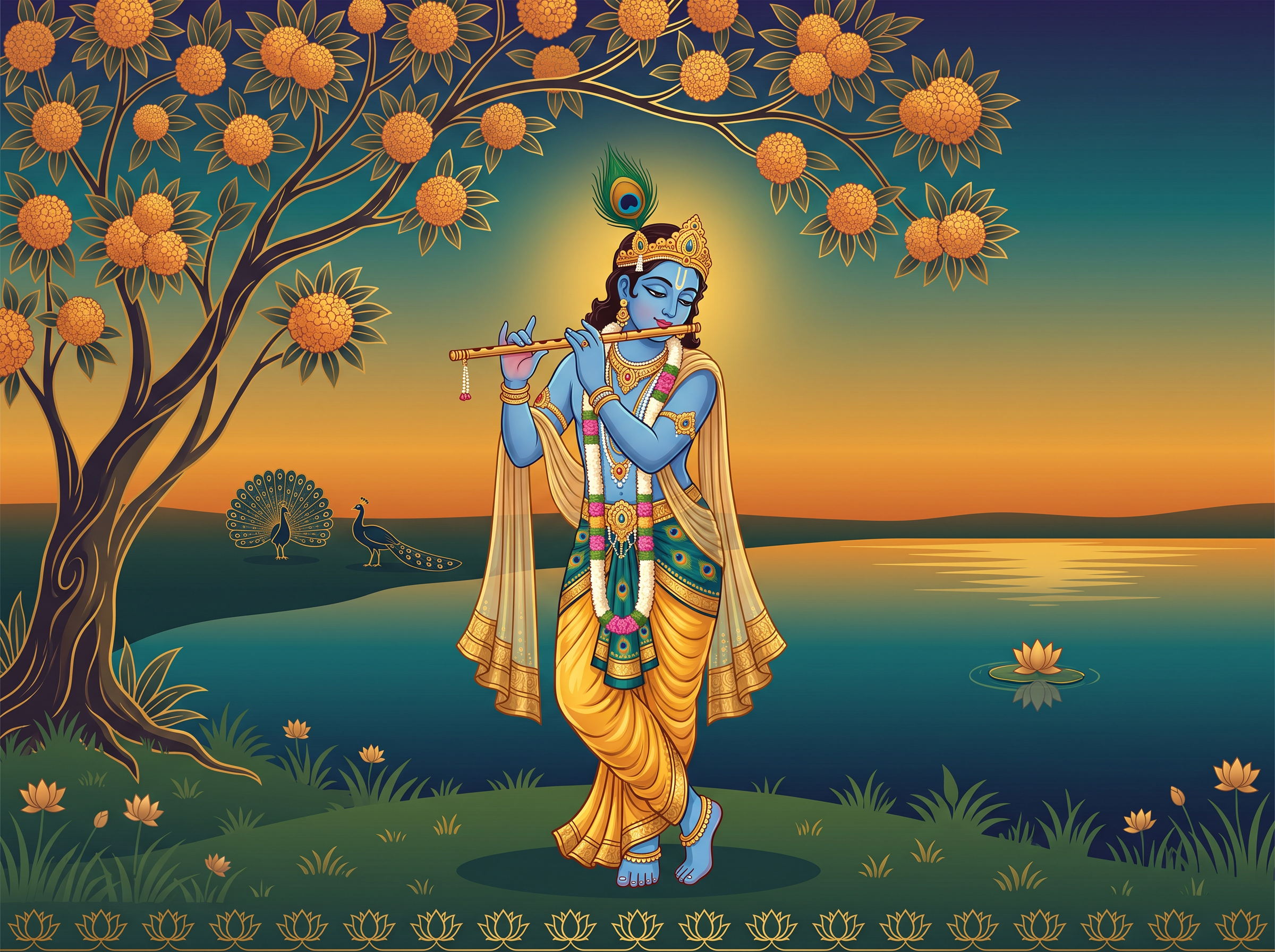 Krishna & the Butter Pot — back side with scripture verse and moral