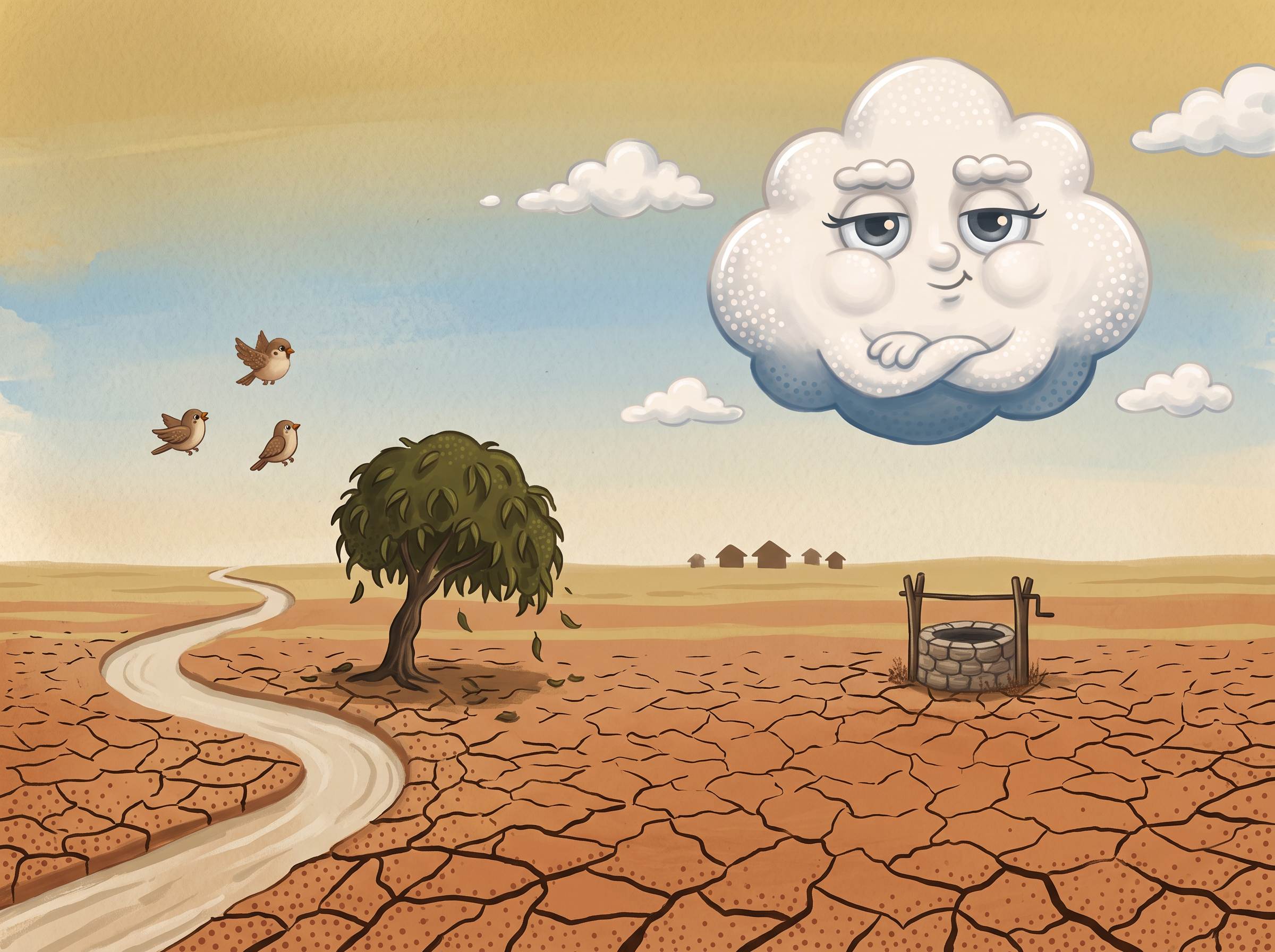 The Cloud Who Forgot to Rain — Monsoon Chronicles story illustration