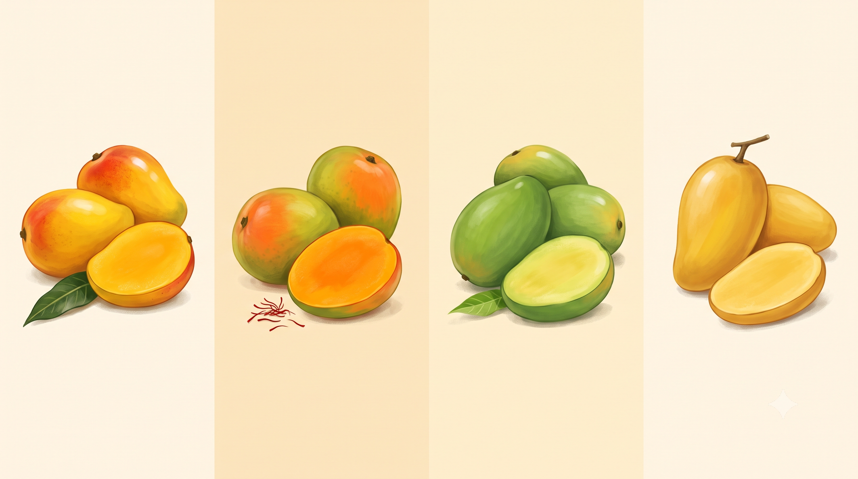 Mango Mania — Indian mango varieties illustrated in gouache